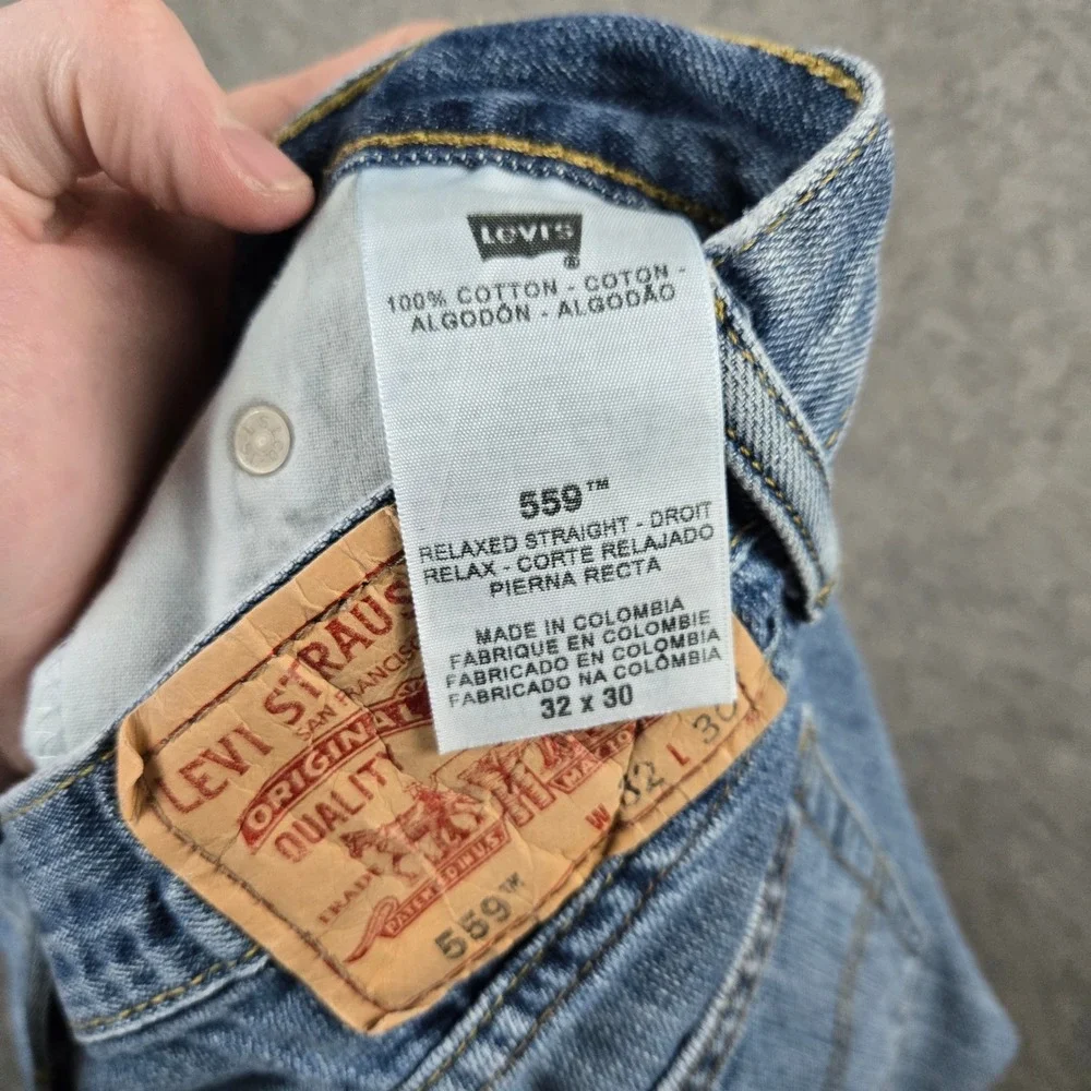 Levi's 559 Relaxed Straight Jeans Mens 32x30 Blue Denim Classic Faded Skater Y2k